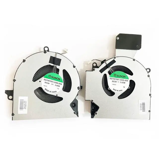 Alt view image 2 of 6 - Replacement CPU + GPU Cooling Fan for HP OMEN 16-B 16-C TPN-Q265 TPN-Q267 M75483-001 EG750070S1-C680-S9A K1503W EG750070S1-C690-S9A K150BB DC5V 3.00W