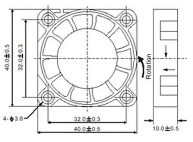 Alt view image 7 of 7 - 40mm for SUNON MF40102VX-Q00U-A9D DC24V Fan 0.06A 1.44W 4010 8500RPM 2-Wire 4CM Silent Fan 40 * 40 * 10mm Inverter Fan(2pin)