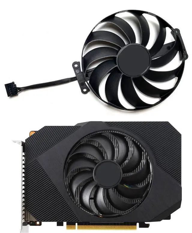 Alt view image 2 of 7 - Graphics Card Cooling Fans Suitable for ASUS Phoenix GTX 1650 RTX 3050 3060 RX 6400 Series FDC10U12D9-C 95mm 12V 0.45A 6 Pin 4 Wires Desktop Video Card Cooler Fans GPU Fan