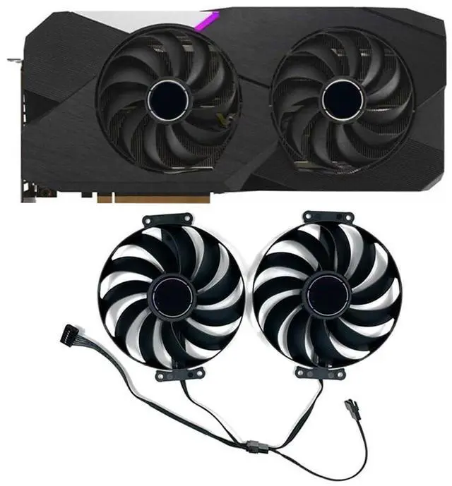 Alt view image 2 of 7 - Graphics Card Cooling Fans Suitable for ASUS ATS RTX 3060 Dual RTX 3060Ti 3070 Series Desktop FDC10U12S9-C 95mm 12V 0.45A 7Pin 6wires Video Card Cooler Fans GPU Fan (2PCS)