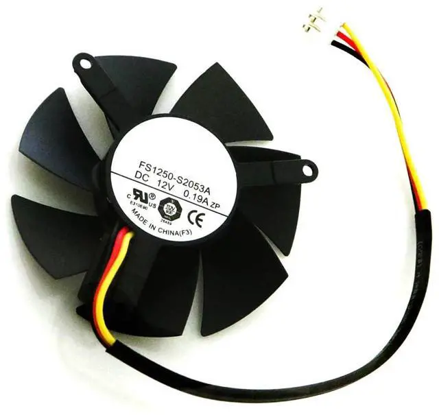 Alt view image 6 of 7 - Graphics Card Cooling Fans Suitable for Gigabyte GT 1030 GTX 1050 1050Ti Low Profile GV N710 GTX 710 Series Desktop FS1250-S2053A 47mm 12V 0.19A 3Pin Video Card Cooler Fans GPU Fan