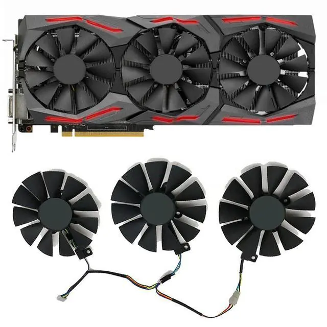 Alt view image 2 of 7 - Graphics Card Cooling Fan Replacement for Asus ROG Strix GTX 1060 1070 1070Ti 1080 1080Ti RX 570 580 480 Dragon GTX1070 Gaming Series PLD09210S12HH 85mm 12V 0.4A 6Pin Video Card Cooler Fans (3PCS)
