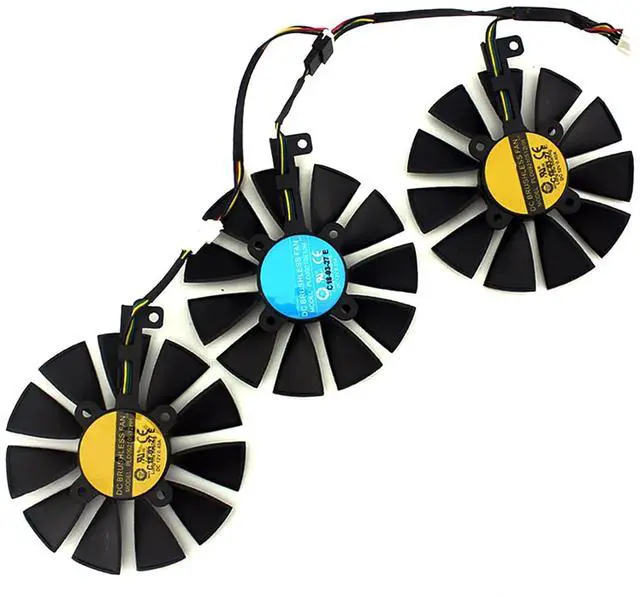 Main image of Graphics Card Cooling Fan Replacement for Asus ROG Strix GTX 1060 1070 1070Ti 1080 1080Ti RX 570 580 480 Dragon GTX1070 Gaming Series PLD09210S12HH 85mm 12V 0.4A 6Pin Video Card Cooler Fans (3PCS)