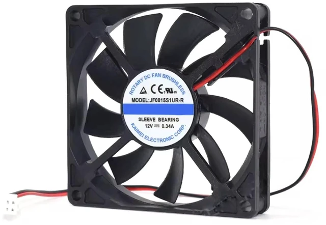 Main image of for Jamicon JF0815S1UR-R DC 12V 0.34A 80x80x15mm 2-Wire Server Square Fan