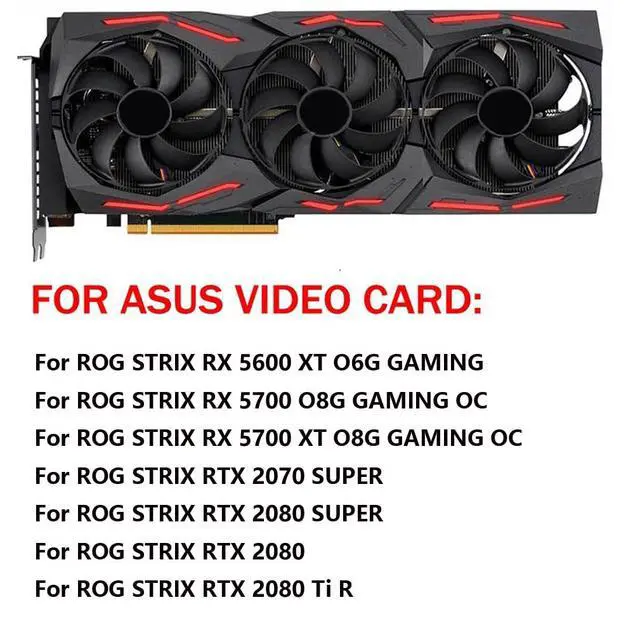 Alt view image 3 of 7 - Graphics Card Cooling Fan Replacement for ASUS ROG Strix RX 5700 5700XT 5600XT Gaming RTX 2070S 2080 2080S 2080Ti R Series 87mm FDC10H12S9-C 12V 0.35A 7Pin Video Card Cooler Fans GPU Fan