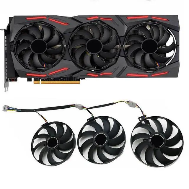 Alt view image 2 of 7 - Graphics Card Cooling Fan Replacement for ASUS ROG Strix RX 5700 5700XT 5600XT Gaming RTX 2070S 2080 2080S 2080Ti R Series 87mm FDC10H12S9-C 12V 0.35A 7Pin Video Card Cooler Fans GPU Fan