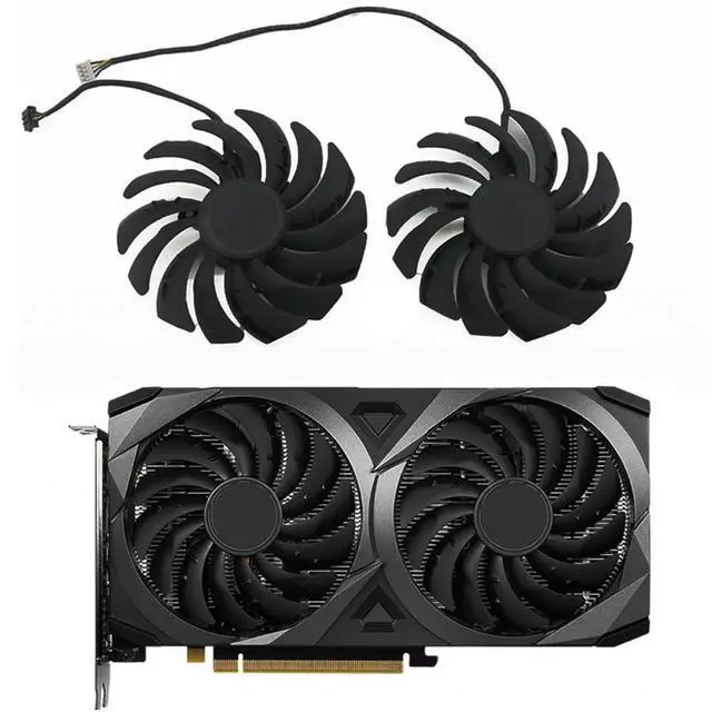 Alt view image 2 of 7 - 2pcs/ lot Graphics Card Cooling Fans Suitable for MSI RTX 3050 3060 3060TI 3070 Ventus 2X RX 6600 6600XT 6650XT 6700XT 6750XT MECH 2X Series Desktop PLD10010S12HH 95mm 12V 0.40A 4Pin (2pcs)