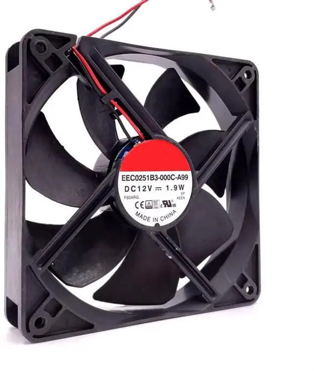 Alt view image 2 of 6 - EEC0251B3-000C-A99 Fan 12V Fan 1.9W 2200RPM 2-Wire 120×25mm Quiet Host Cooling Fan