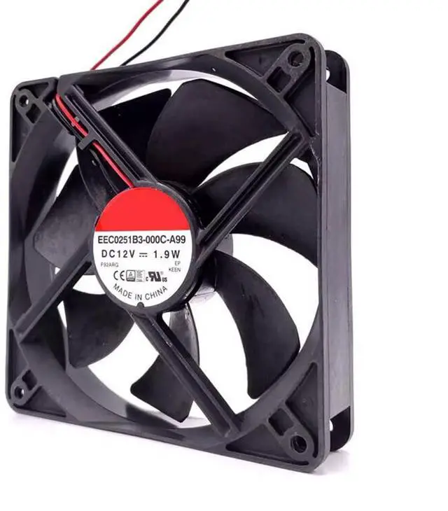 Alt view image 4 of 6 - EEC0251B3-000C-A99 Fan 12V Fan 1.9W 2200RPM 2-Wire 120×25mm Quiet Host Cooling Fan