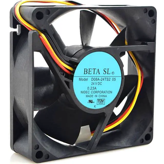 Alt view image 2 of 6 - 80MM for NIDEC D08A-24TS2 05 8025 DC24V Fan 0.23A 8CM 80 * 80 * 25mm VFD Cooling Fan (3pin)