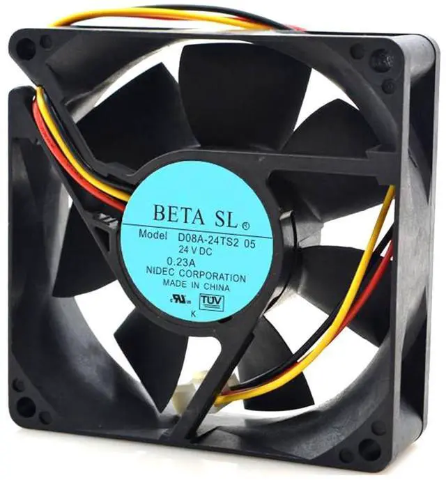 Alt view image 3 of 6 - 80MM for NIDEC D08A-24TS2 05 8025 DC24V Fan 0.23A 8CM 80 * 80 * 25mm VFD Cooling Fan (3pin)