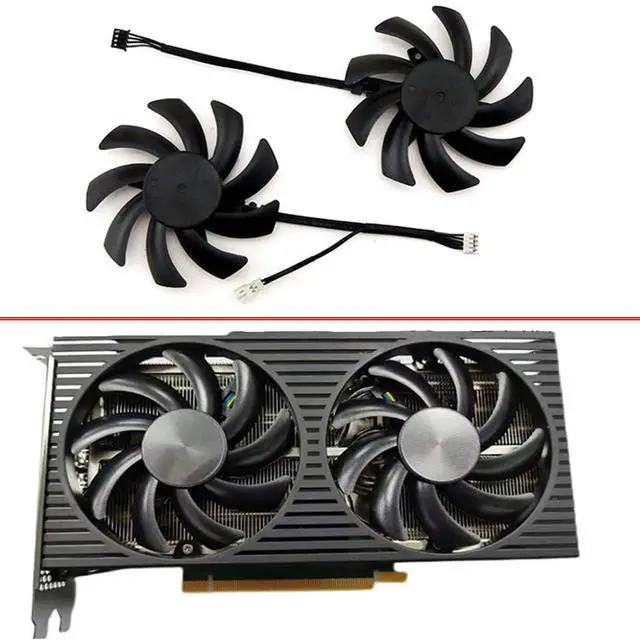 Alt view image 2 of 7 - Graphics Card Cooling Fans Suitable for for Dell RTX 3060TI 3060 for Lenovo RTX 3060TI 3060 for HP RTX 3060TI 3060 Series Desktop FDC10H12D9-C 12V 0.35A 85mm 4Pin Video Card Cooler Fans (2PCS)