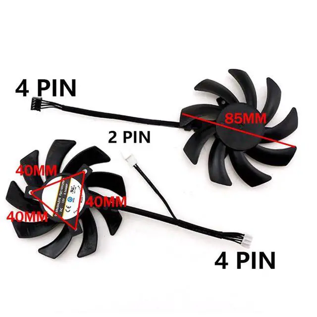 Alt view image 4 of 7 - Graphics Card Cooling Fans Suitable for for Dell RTX 3060TI 3060 for Lenovo RTX 3060TI 3060 for HP RTX 3060TI 3060 Series Desktop FDC10H12D9-C 12V 0.35A 85mm 4Pin Video Card Cooler Fans (2PCS)