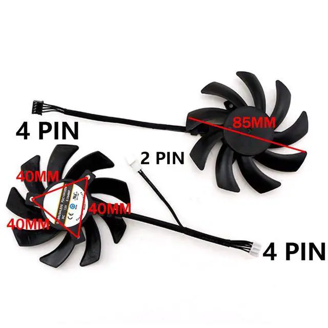 Alt view image 4 of 7 - Graphics Card Cooling Fans Suitable for for Dell RTX 3060TI 3060 for Lenovo RTX 3060TI 3060 for HP RTX 3060TI 3060 Series Desktop FDC10H12D9-C 12V 0.35A 85mm 4Pin Video Card Cooler Fans (Fan-B)