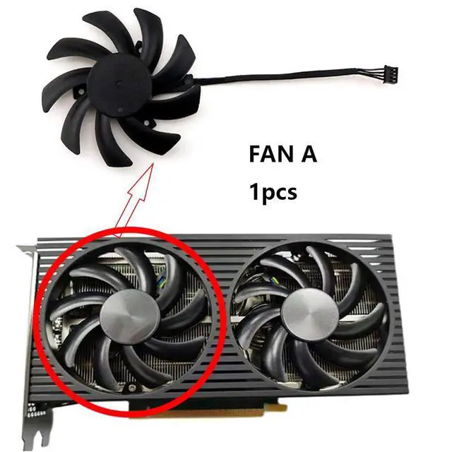 Alt view image 2 of 7 - Graphics Card Cooling Fans Suitable for for Dell RTX 3060TI 3060 for Lenovo RTX 3060TI 3060 for HP RTX 3060TI 3060 Series Desktop FDC10H12D9-C 12V 0.35A 85mm 4Pin Video Card Cooler Fans (Fan-A)