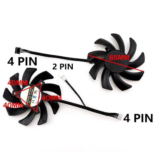 Alt view image 4 of 7 - Graphics Card Cooling Fans Suitable for for Dell RTX 3060TI 3060 for Lenovo RTX 3060TI 3060 for HP RTX 3060TI 3060 Series Desktop FDC10H12D9-C 12V 0.35A 85mm 4Pin Video Card Cooler Fans (Fan-A)