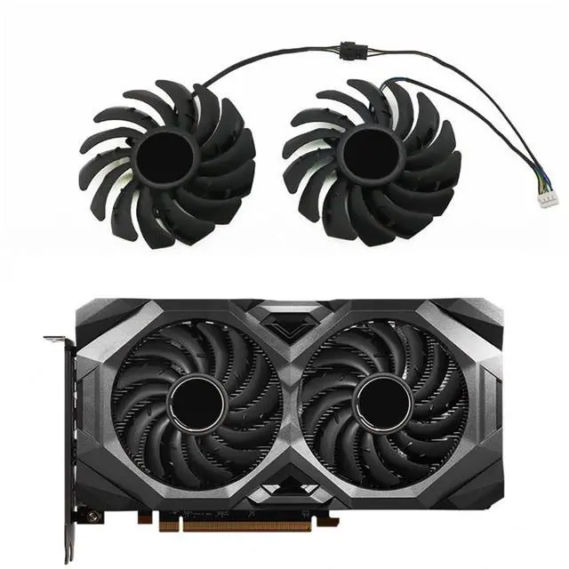 Alt view image 2 of 6 - Graphics Card Cooling Fans Suitable for MSI Radeon RX 5600XT 5700XT 5700 MECH Series Desktop PLD09210S12HH 87mm 12V 0.40A 4Pin Video Card Cooler Fans GPU Fan (2PCS)