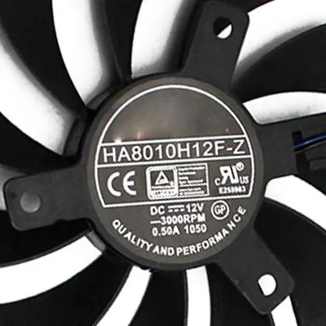 Alt view image 5 of 7 - Graphics Card Cooling Fans Suitable for MSI GeForce GT730 N730 N740 N750 GTX1030 OCV1 ITX GTX 750Ti 750 740 730 AERO ITX R7 250 Series Desktop HA8010H12F-Z 75mm 12V 0.50A 2Pin GPU Fan