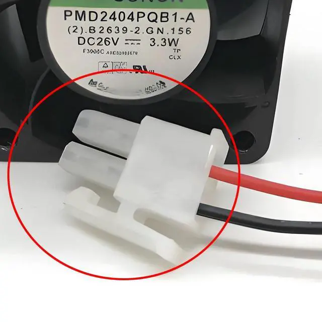 Alt view image 6 of 7 - 40MM Fan DC26V 0.14A 3.3W PMD2404PQB1-A 4CM Inverter Drive Board, Power Board Fan 4028 40 * 40 * 28MM servo Drive (2pin)