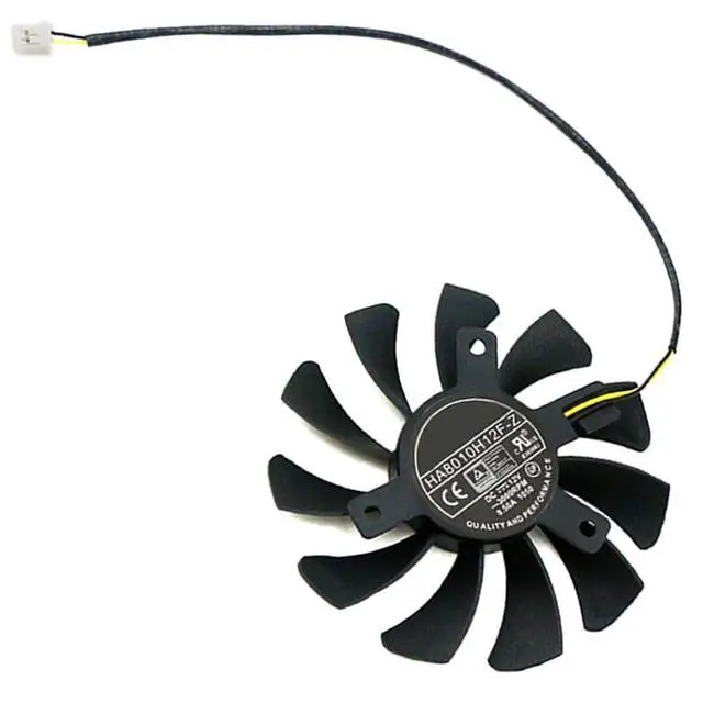Alt view image 7 of 7 - Graphics Card Cooling Fans Suitable for MSI GTX 750Ti 750 740 730 ITX R7 250 N750TI N750 N740 N730 Series Desktop HA8010H12F-Z 75mm 12V 0.50A 2Pin Video Card Cooler Fans GPU Fan