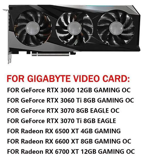 Alt view image 3 of 7 - Graphics Card Cooling Fans Suitable for Gigabyte GeForce RTX 3070 3070Ti Eagle RTX 3060 3060Ti Gaming Radeon RX 6500XT 6600XT 6700XT Gaming Series Desktop 75mm PLD08010S12HH 12V 0.35A 4 Pin GPU Fan