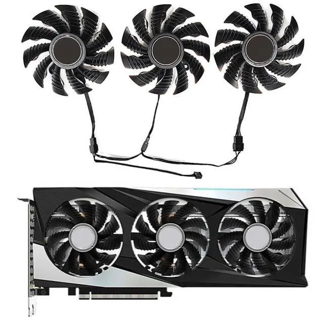 Alt view image 2 of 7 - Graphics Card Cooling Fans Suitable for Gigabyte GeForce RTX 3070 3070Ti Eagle RTX 3060 3060Ti Gaming Radeon RX 6500XT 6600XT 6700XT Gaming Series Desktop 75mm PLD08010S12HH 12V 0.35A 4 Pin GPU Fan