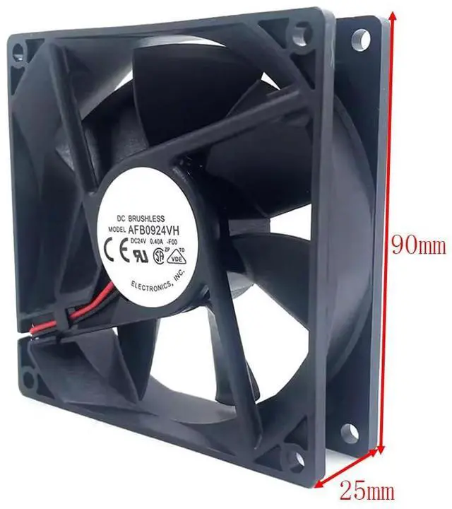 Alt view image 6 of 7 - AFB0924VH 9025 9CM Fan 24V 0.4A Fan 90 * 90 * 25MM Inverter 90MM Dual Ball Industrial Cooling Fan 2Wire