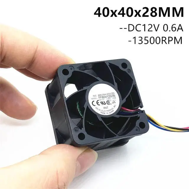 Alt view image 6 of 6 - FFB0412SHN 4028 40MM 40x40x28MM Server Fan Big Power Cooling Fan 12V 0.45A with 4pin