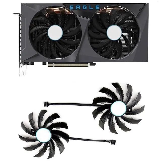 Alt view image 2 of 7 - Graphics Card Cooling Fans Suitable for Gigabyte RTX 3050 3060 3060Ti Eagle Series Desktop PLD10010S12H 95mm 12V 0.30A 4Pin Video Card Cooler Fans GPU Fan (2PCS)