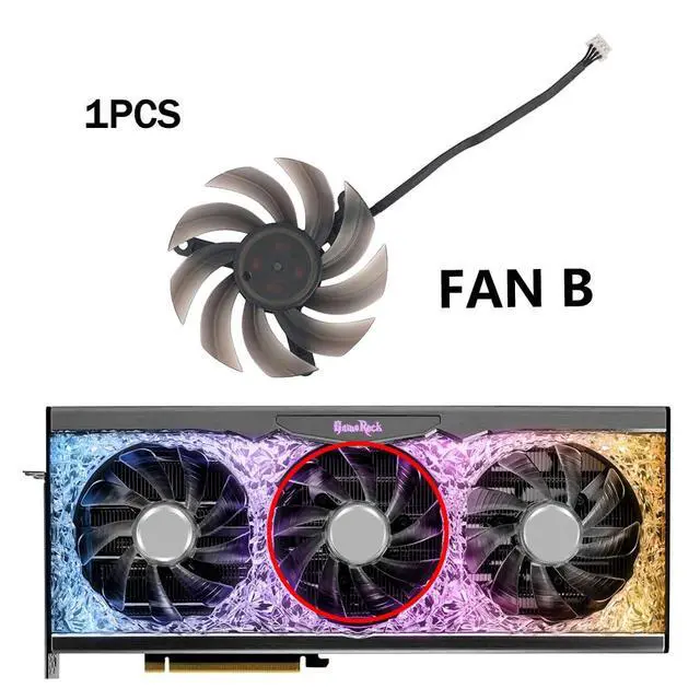 Alt view image 2 of 7 - Graphics Card Cooling Fans Suitable for Palit RTX 3090Ti 3090 3080TI 3080 3070TI 3070 GameRock Series Desktop TH8015S2H-PCC01 82mm 12V 0.45A 4Pin Video Card Cooler Fans GPU Fan (Fan-B)