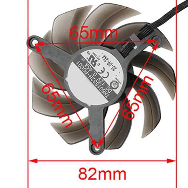 Alt view image 4 of 7 - Graphics Card Cooling Fans Suitable for Palit RTX 3090Ti 3090 3080TI 3080 3070TI 3070 GameRock Series Desktop TH8015S2H-PCC01 82mm 12V 0.45A 4Pin Video Card Cooler Fans GPU Fan (Fan-B)