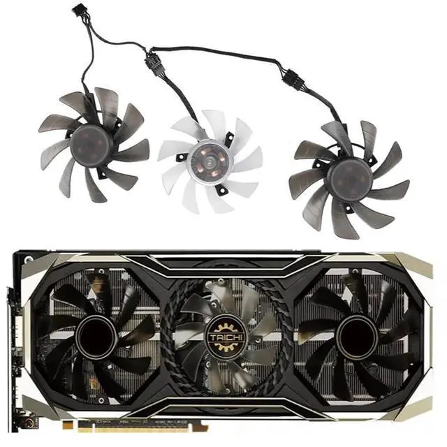 Alt view image 2 of 7 - Graphics Card Cooling Fans Suitable for ASROCK RX 5700XT Taichi Series Desktop T129215BU T128015BU 85MM 75MM 12V 0.32A 0.5A 4PIN Video Card Cooler Fans GPU Fan