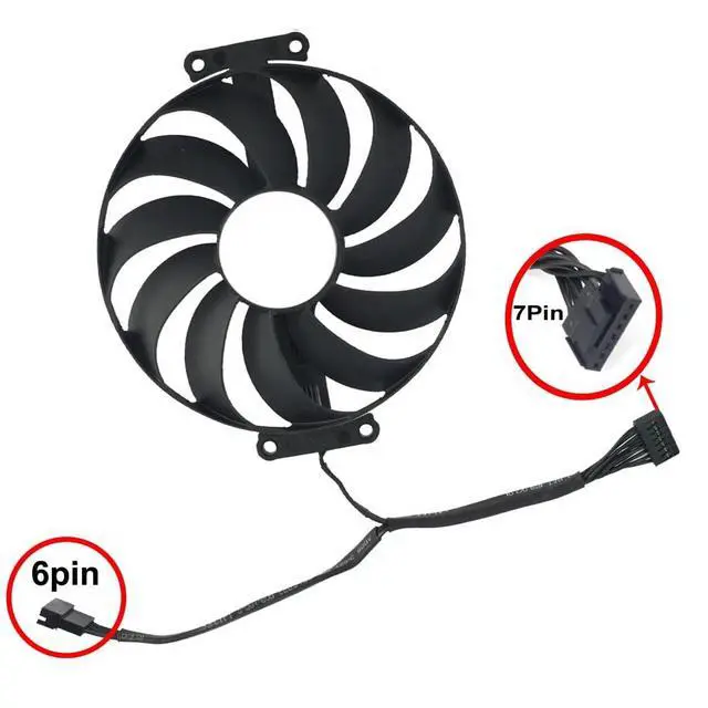 Alt view image 6 of 7 - Graphics Card Cooling Fan Replacement for ASUS ROG Strix RTX 3060Ti 3070 3070Ti 3080 3080Ti 3090 Gaming RX 6700XT 6800 Series 95mm CF1010U12S 12V 0.45A 7 Pin Video Card Cooler Fans GPU Fan (Fan-3)