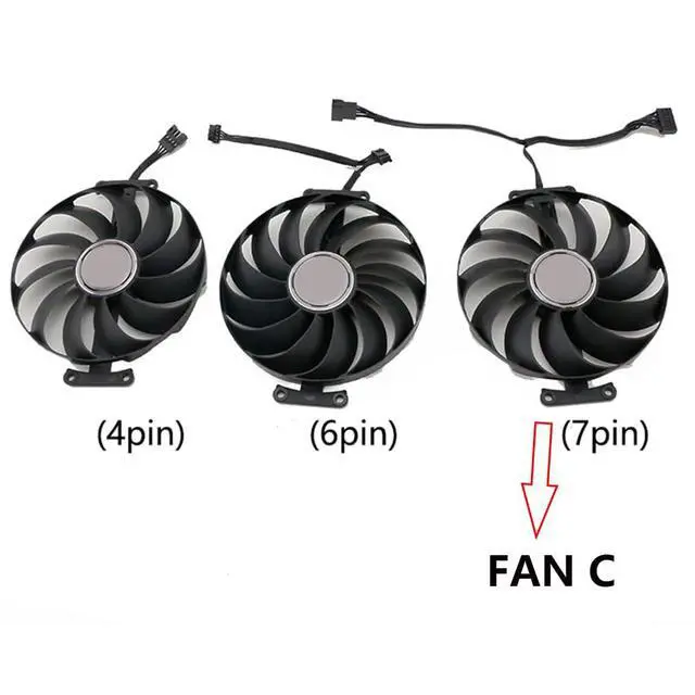 Alt view image 7 of 7 - Graphics Card Cooling Fan Replacement for ASUS ROG Strix RTX 3060Ti 3070 3070Ti 3080 3080Ti 3090 Gaming RX 6700XT 6800 Series 95mm CF1010U12S 12V 0.45A 7 Pin Video Card Cooler Fans GPU Fan (Fan-3)