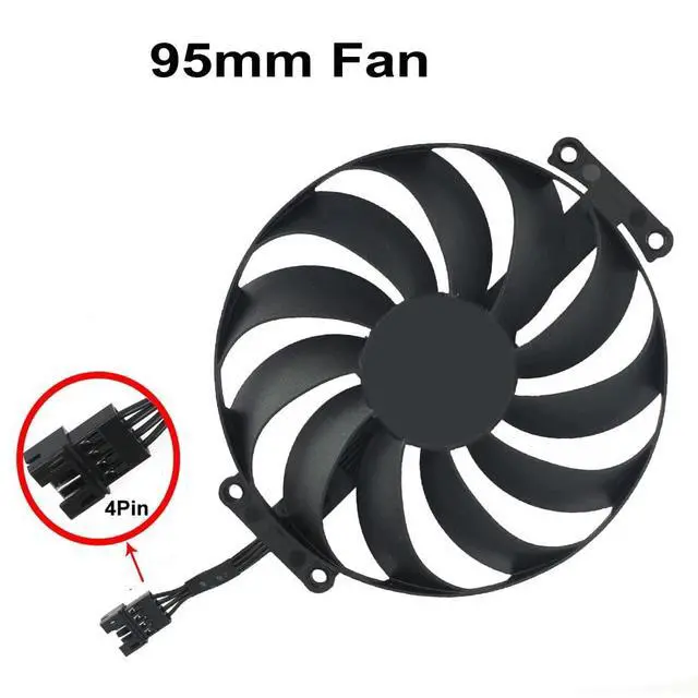 Alt view image 6 of 7 - Graphics Card Cooling Fan Replacement for ASUS ROG Strix RTX 3060Ti 3070 3070Ti 3080 3080Ti 3090 Gaming RX 6700XT 6800 Series 95mm CF1010U12S 12V 0.45A 7 Pin Video Card Cooler Fans GPU Fan (Fan-1)