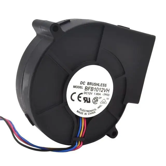 Alt view image 2 of 6 - BFB1012VH DC 12V Blower Fan BFB1012VH 12V 2.70A 9733 Large air Volume Turbo Fan 3 Pin 3-Wire Cooling Fan