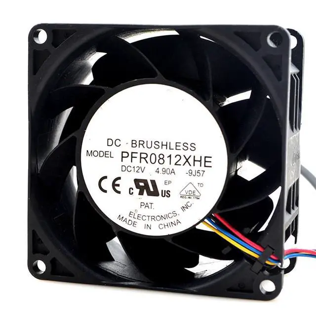 Alt view image 3 of 7 - 80MM for Delta PFR0812XHE 8CM 8038 DC12V 4.9A 13800RPM Car Boost 8038 Violent High Air Volume Motorcycle Modified Boost Fan 80x80x38mm (4pin)