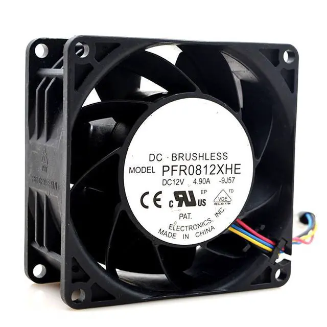 Alt view image 2 of 7 - 80MM for Delta PFR0812XHE 8CM 8038 DC12V 4.9A 13800RPM Car Boost 8038 Violent High Air Volume Motorcycle Modified Boost Fan 80x80x38mm (4pin)