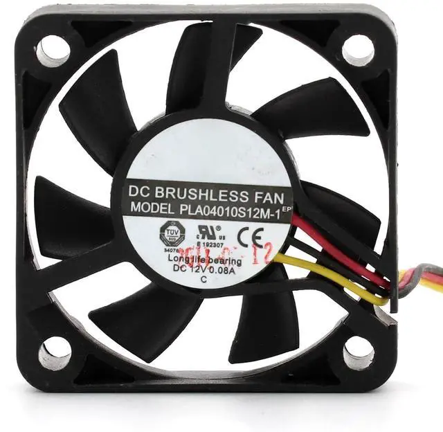 Alt view image 2 of 6 - Cooling Fan PLA04010S12M-1 4010 40x40x10mm DC12V 0.08A 4cm Fan Small Fan