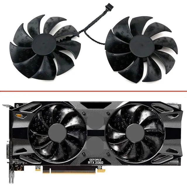 Alt view image 2 of 7 - Graphics Card Cooling Fans Suitable for EVGA GTX 1660 1660ti RTX 2060 XC Ultra RTX 2060 2060S SC Ultra Gaming Series Desktop PLA09215S12H 90mm 12V 0.55A 4Pin Video Card Cooler Fans GPU Fan