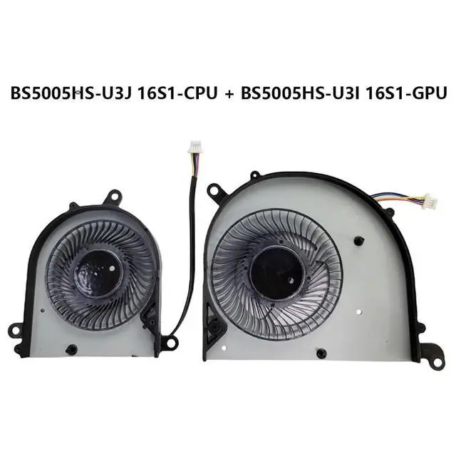 Alt view image 2 of 7 - BS5005HS-U3J 16S1-CPU + BS5005HS-U3I 16S1-GPU CPU + GPU Cooling Fans Suitable for MSI Modern PS63 8RC PS63 8M MS-16S1 MS-16S2 MS-16S3 Series Laptop Cooler Fan 5V 0.5A 4 PIN (2PCS)