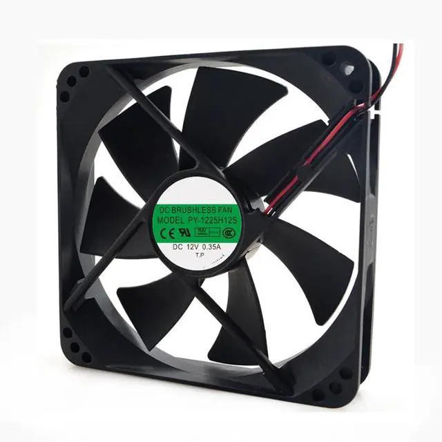 Alt view image 3 of 7 - PY-1225H12S DC12V Ice Maker Fan PY-1225H12S DC12V 0.35A 12CM 12025 2-Wire Cooling Fan