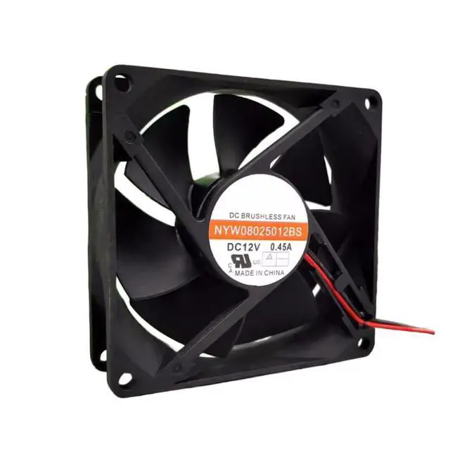 Alt view image 2 of 6 - NYW08025012BS DC 12V 0.45A 80x80x25mm 2-Wire 8CM 8025 Dual Ball Axial Server Cooling Fan
