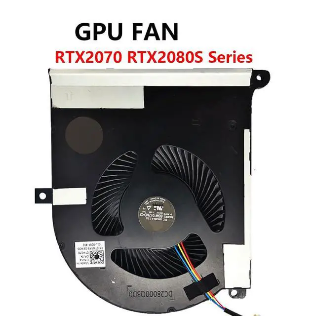 Alt view image 6 of 7 - GPU Cooling Fans Suitable for Alienware Area 51m R1 RTX2070 RTX2080S Series Laptop Cooler Fan 12V 1.2A 5 PIN 4 Wires BSM1012MD-03 + BSM1012MD-02 P/N: 0TPV77 + 0TW5Y8 (GPU)