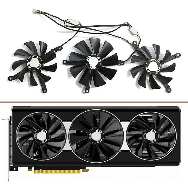Alt view image 2 of 7 - Graphics Card Cooling Fans Suitable for XFX Radeon RX 5700 5700XT 5600XT Thicc Series Desktop 85mm CF9015U12S CF1015U12S 12V 0.45A 4Pin Video Card Cooler Fans GPU Fan
