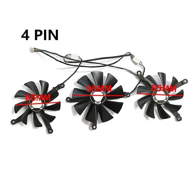 Alt view image 4 of 7 - Graphics Card Cooling Fans Suitable for XFX Radeon RX 5700 5700XT 5600XT Thicc Series Desktop 85mm CF9015U12S CF1015U12S 12V 0.45A 4Pin Video Card Cooler Fans GPU Fan