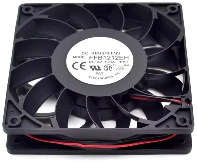 Alt view image 2 of 7 - 12025 FFB1212EH 12V 1.74A 120MM Dual Ball Bearing 4000RPM 12cm for Delta Violence Cooling Fan 120 * 120 * 25MM 2Pin