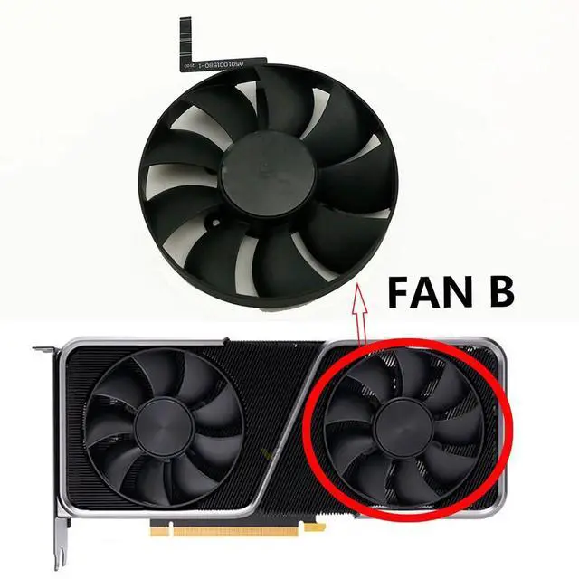 Alt view image 2 of 7 - Graphics Card Cooling Fans Suitable for NVIDIA GeForce RTX 3070 Founders Edition FE Series Desktop DAPC0815B2UP004 DAPC0815B2UP005 85mm 12V 0.6A 6Pin Video Card Cooler Fans GPU Fan (Fan-B)