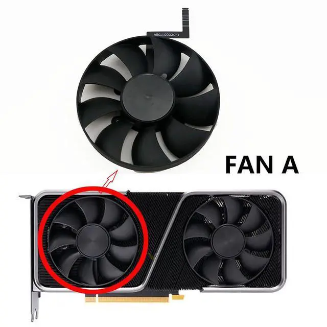 Alt view image 2 of 7 - Graphics Card Cooling Fans Suitable for NVIDIA GeForce RTX 3070 Founders Edition FE Series Desktop DAPC0815B2UP004 DAPC0815B2UP005 85mm 12V 0.6A 6Pin Video Card Cooler Fans GPU Fan (Fan-A)