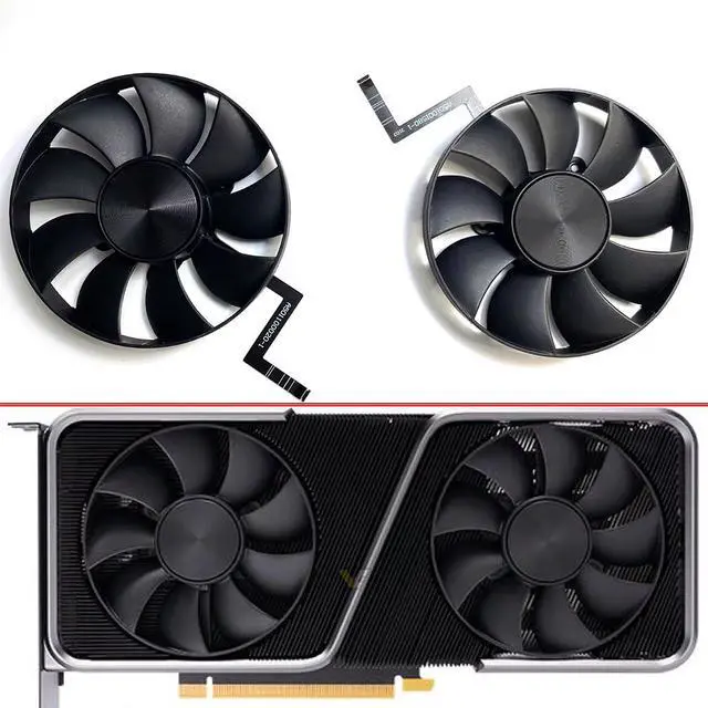 Alt view image 2 of 7 - 2PCS Graphics Card Cooling Fans Suitable for NVIDIA GeForce RTX 3070 Founders Edition FE Series Desktop DAPC0815B2UP004 DAPC0815B2UP005 85mm 12V 0.6A 6Pin Video Card Cooler Fans GPU Fan (2PCS)